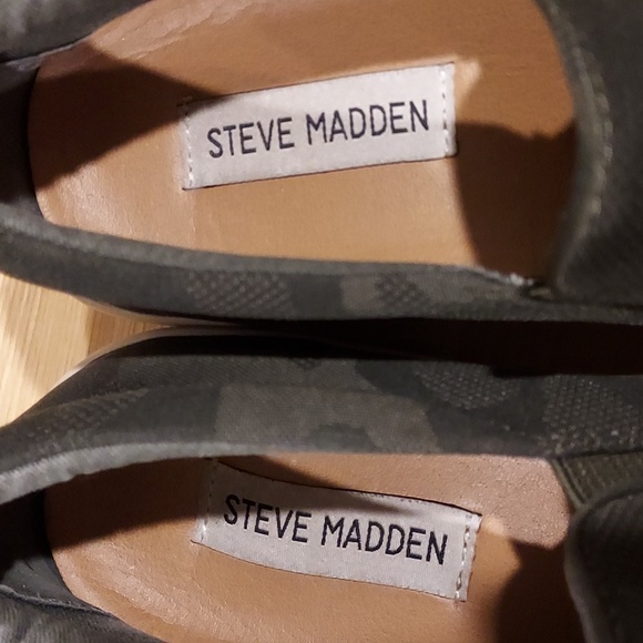 Women's Steve Madden Slip on Shoes Size 6.5 Black Camouflage - Picture 5 of 11